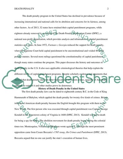 Death Penalty in the United States: History, Theories