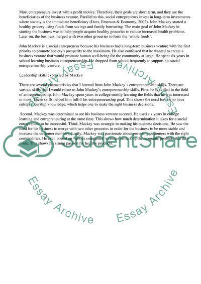 What Social Entrepreneurs Work for