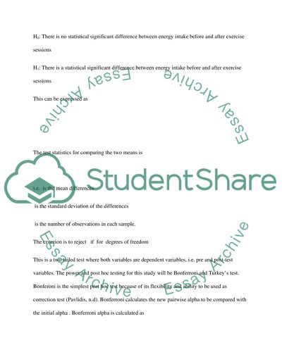 Energy Intake and Physical Exercise