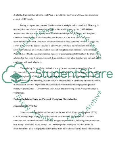 Understanding Enduring Discrimination at the Workplace