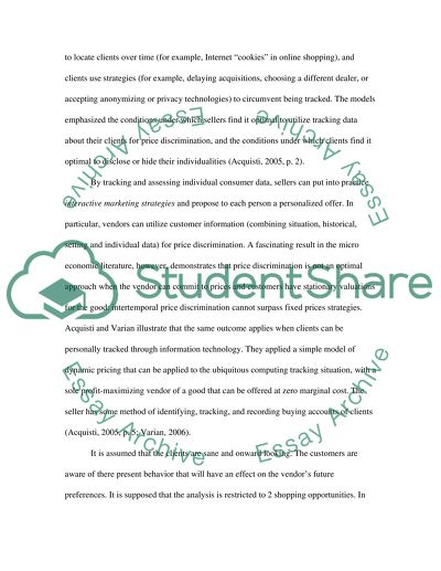 The Impact the Increasing Prevalence of Online Shopping Will Have on Sellers Ability to Implement Price Discrimination