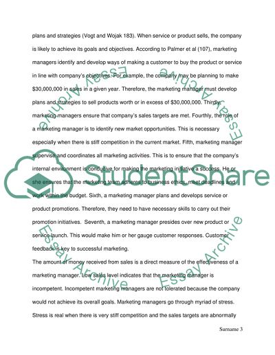 A stressful career: the marketing manager