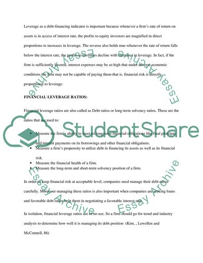 Financial Leverage Ratios