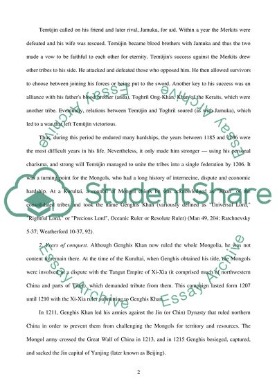 Genghis Khans Conquest and its impact on the Society