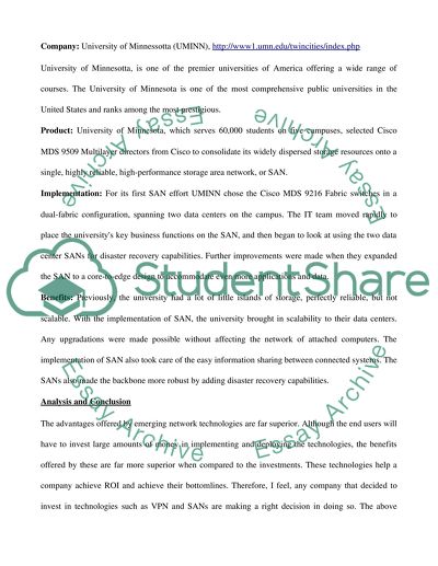 Emerging Network Technologies