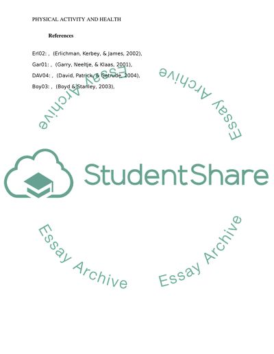 Physical activity and health and physical fitness and exercise