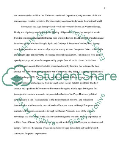 History of European Civilization from the Holy Crusade to the Renaissance Era