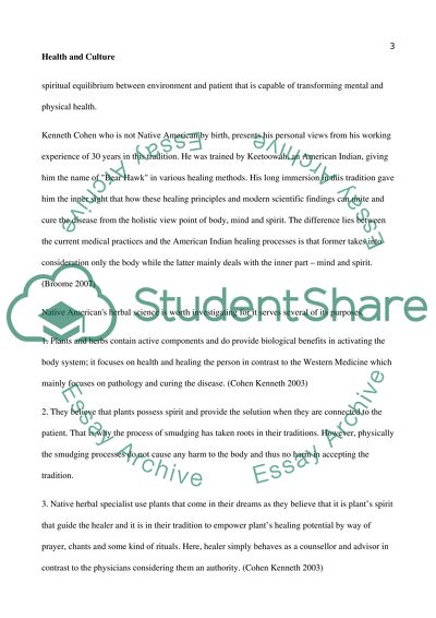 Relationship between Health and Culture