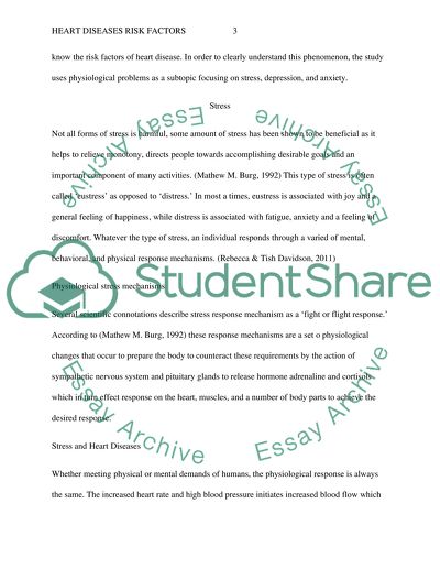 Heart diseases risk factors