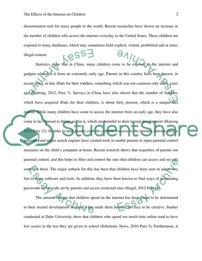 The Effects of the Internet on Children