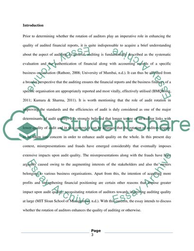 Does the Rotation of Auditors Improve the Quality of Auditing