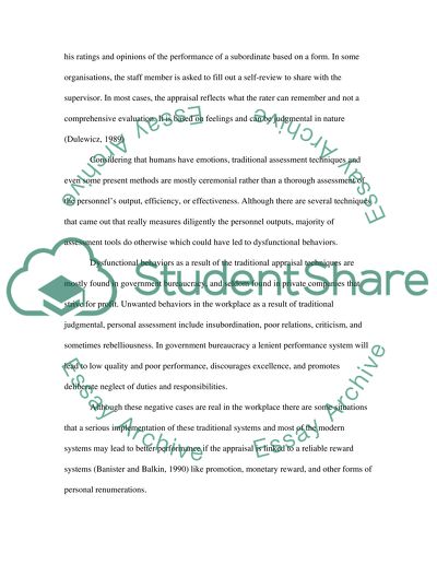 Traditional Appraisal Techniques that Lead to Dysfunctional Behaviors