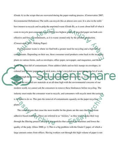 Contaminants in Recycled Paper
