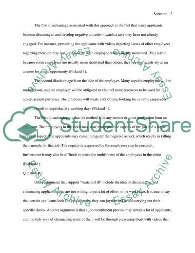 Recruitment and the Idea of Discouraging and Eliminating Applicants