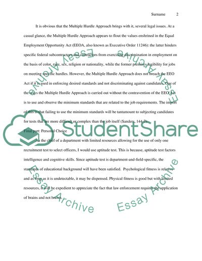 Police Recruitment and Screening of Job Applicants