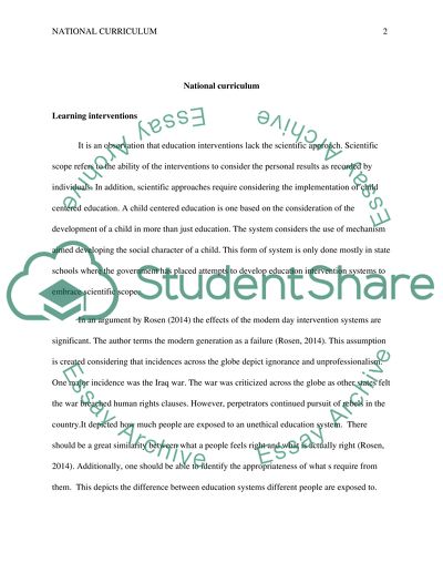 National Curriculum for Scientific Education