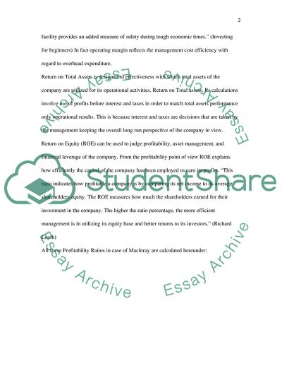 Ratio Analysis of Financial Statements