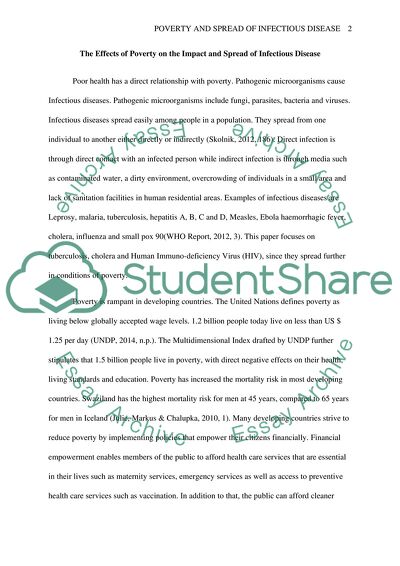 The Effects of Poverty on the Impact and Spread of Infectious Disease