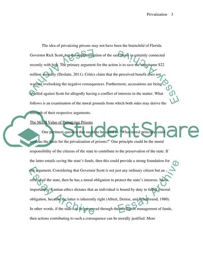 Ethical Issues in Privatization of Jails