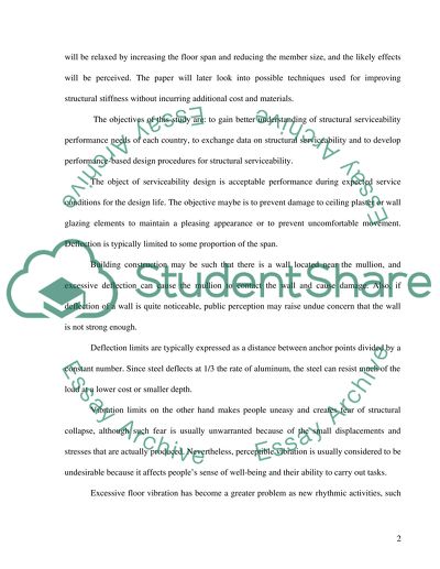 Structural design for serviceability