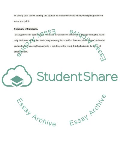 Summary Of John Heads The Brutal Business of Boxing