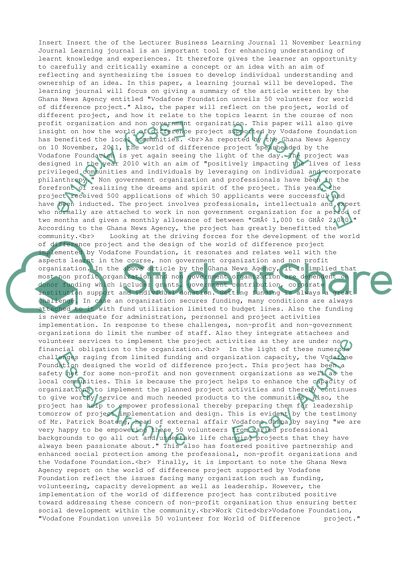 Learning Journal in Enhancing Understanding