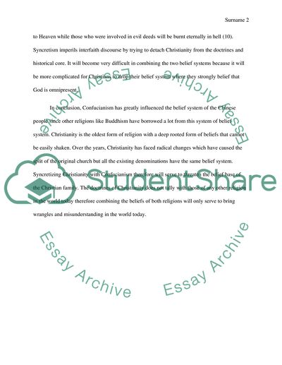 Syncretizing Christianity with Confucianism