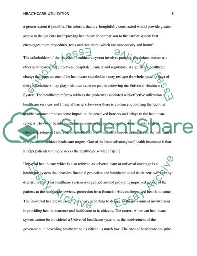 The American Health Care Utilization