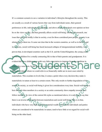 Materialism and Social Well-Being