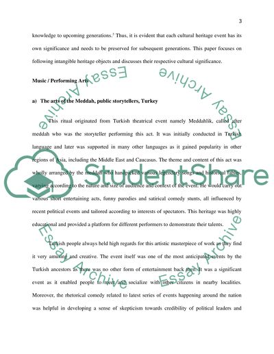 Intangible Heritage. Why is the idea of intangible heritage so important