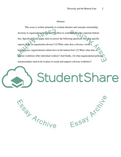 Diversity in Organizations and the Bottom Line