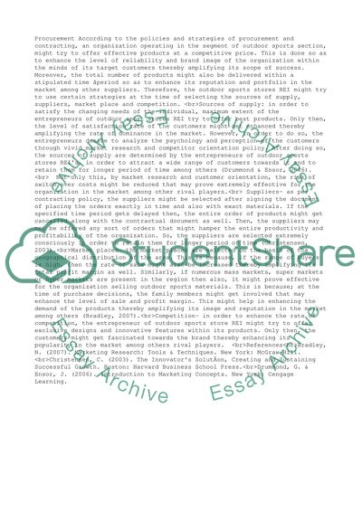 Policies and Strategies of Procurement and Contracting