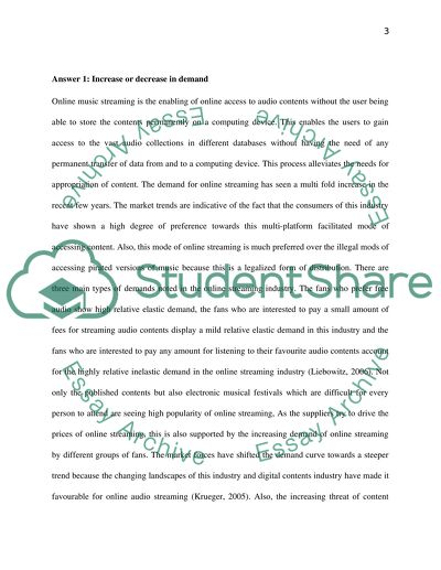 Supply and Demand of Online Music Streaming