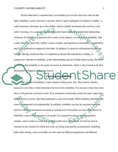 Validity and Reliability; Which is More Important in Todays High Stakes Testing