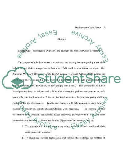 Deployment of an Anti-Spam System for Reducing Unsolicited Bulk Mail