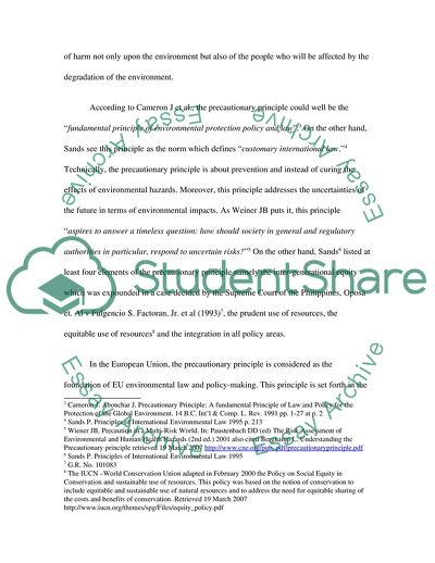 Precautionary Principle in EU Environmental Law