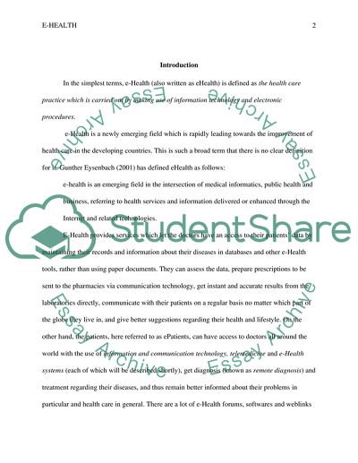 Emerging Technology - E-Health