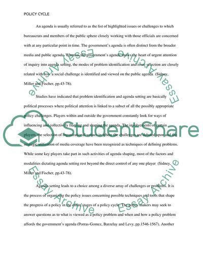 The Concept of Policy Cycle