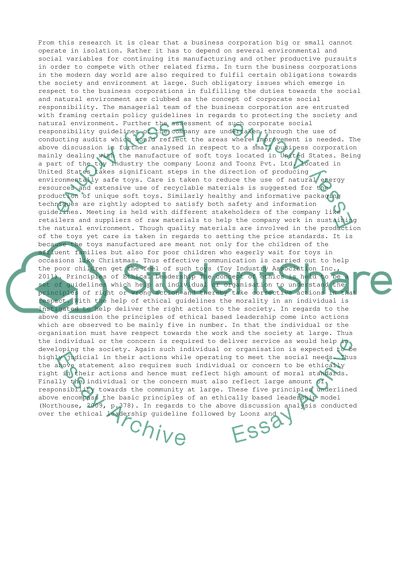 Social Responsibilty:Loonz and Toonz Pvt. Ltd case