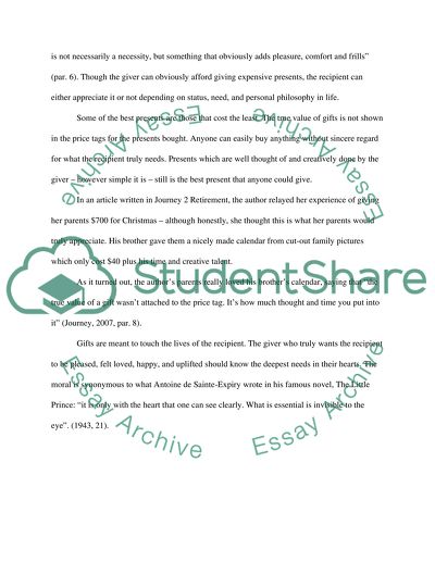 Some of the best presents are those that cost the least