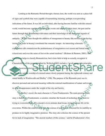 Signifiance of Frankenstein in the Romantic period or era