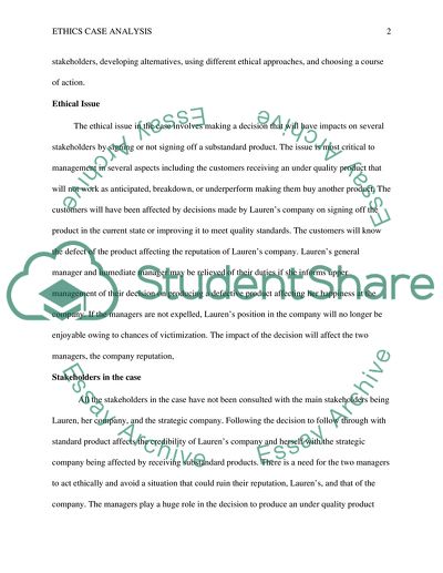 Ethics Case Analysis