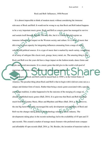 Rock and Roll Influences 1950 - Present