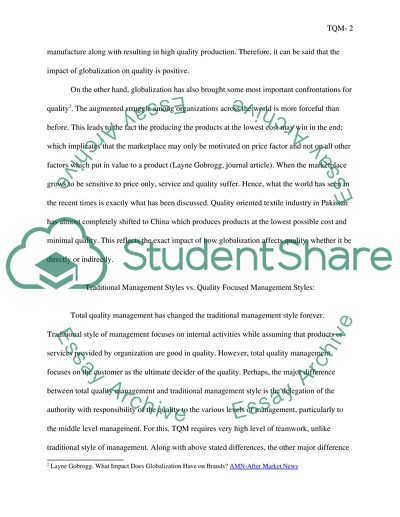 Total quality management (TQM) is a systemic approach to productivity enhancement