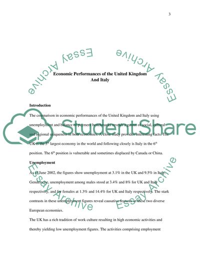 Economic Performance of the United Kingdom and Italy