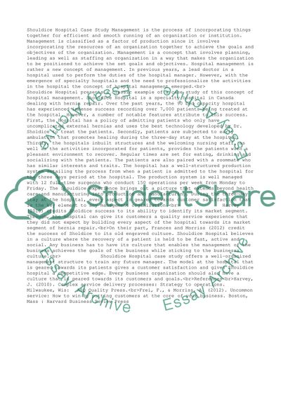 Shouldice Hospital Case Study