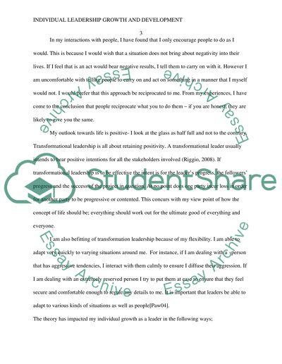 Individual Leadership Growth Reflection