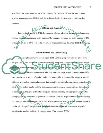 Comparing Income Statements From Different Industries