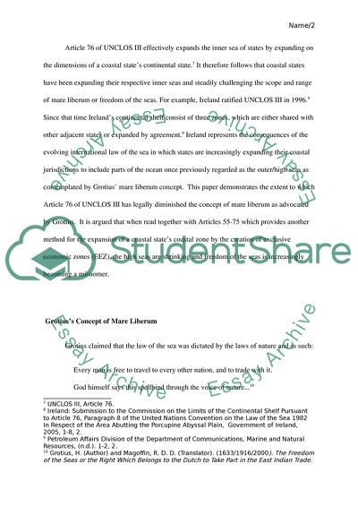 Grotiuss Concept of Mare Liberum