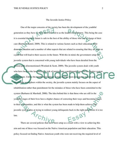 The Juvenile Justice Policy